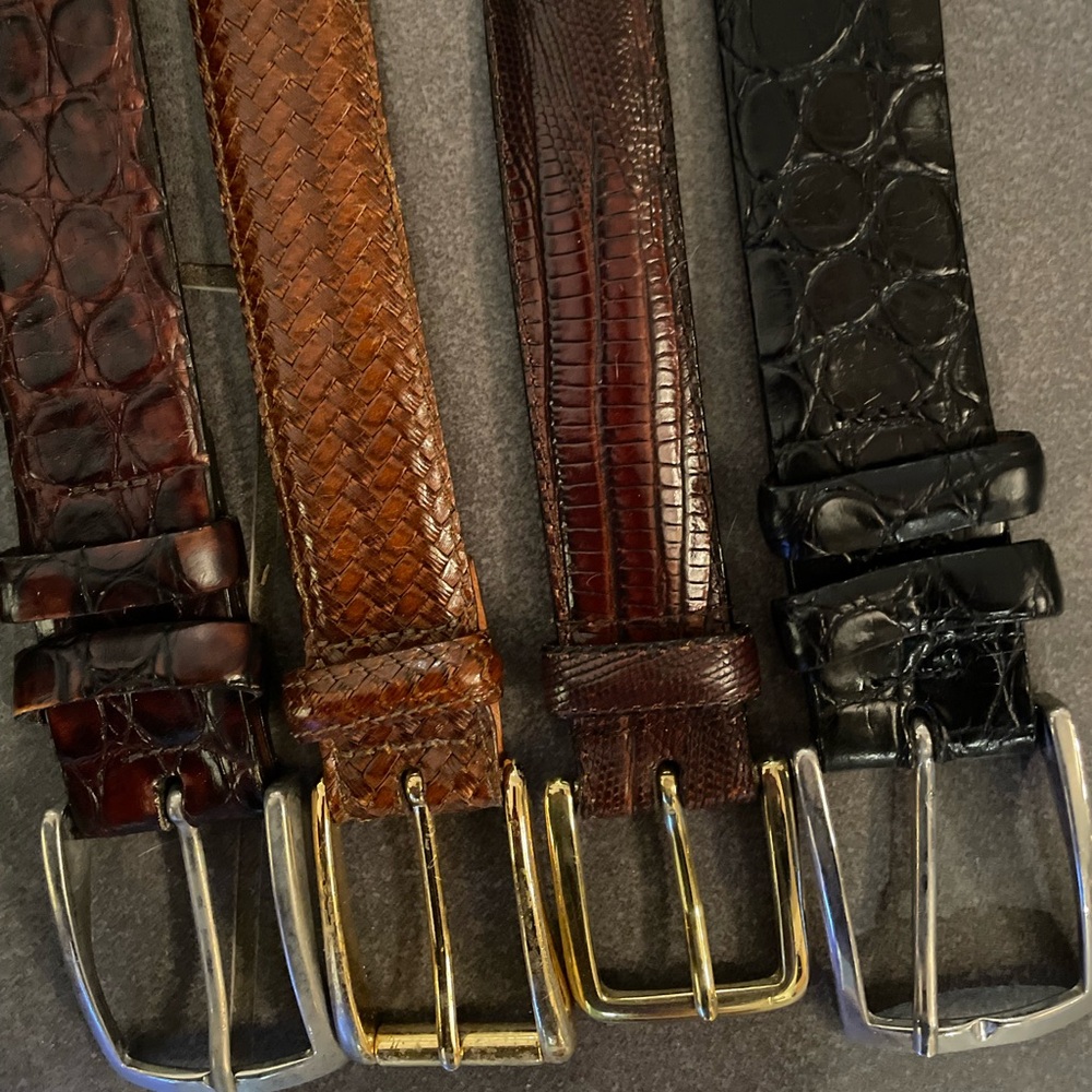 Elegant Leather Belt Set - Black and Brown